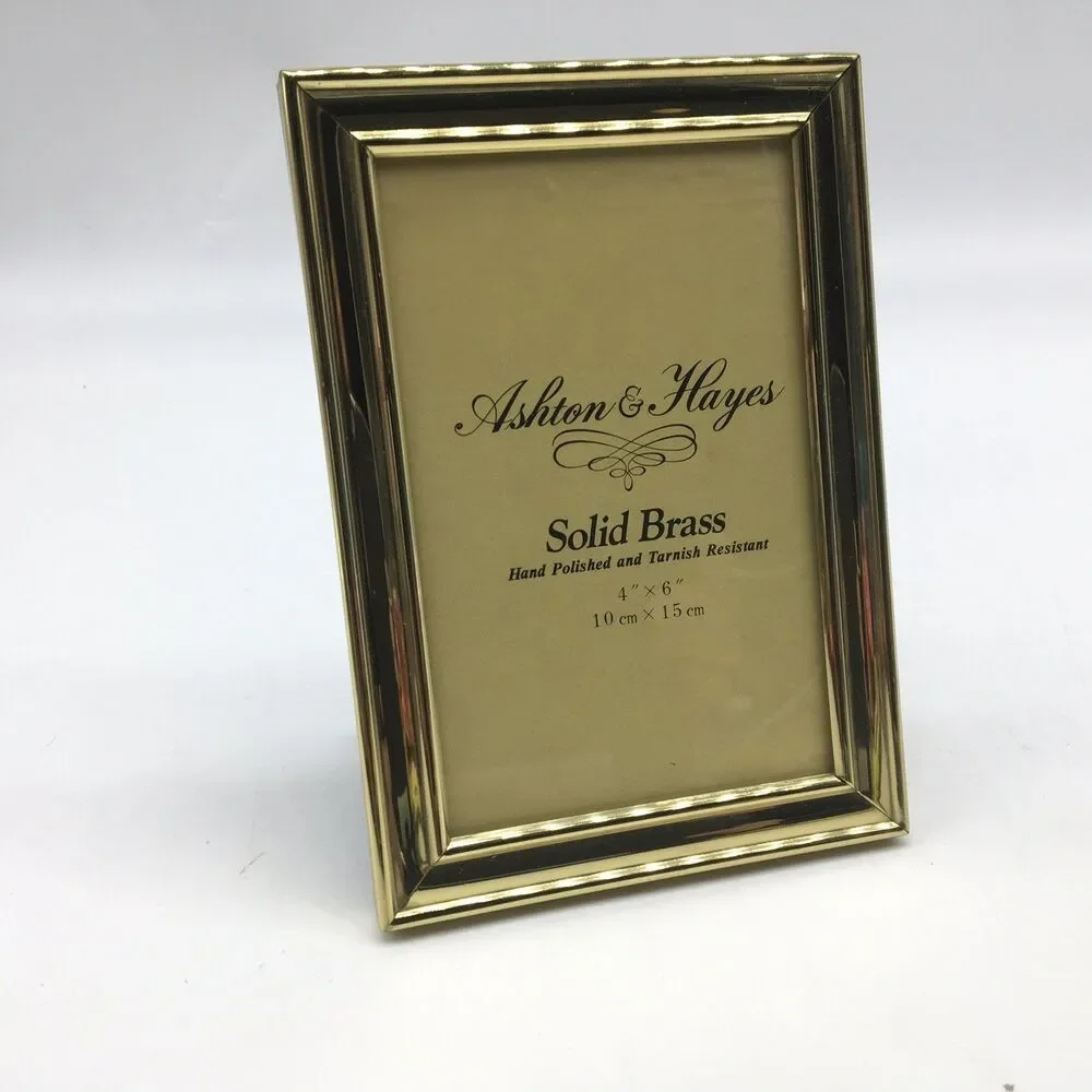 Vintage Solid Brass Picture Frame4”x6”  Polished Ashton and Hayes
